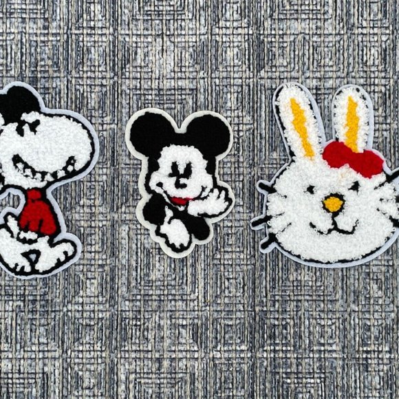 Lot of 3 Patches Iron On Soft Clothes Patches for Craft Kids Jackets Jeans Acces - Picture 2 of 11